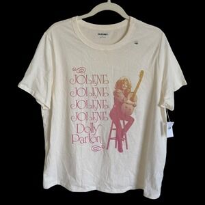 NWT‎ Old Navy Dolly Parton Jolene Graphic T Shirt Cream XL